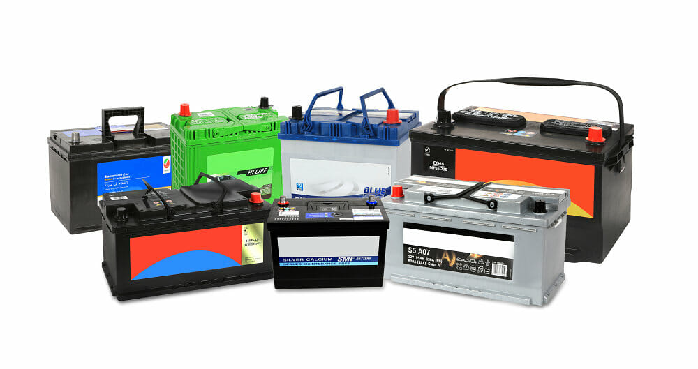 Car Batteries all types in one photo
