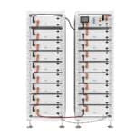 Two vertical racks with electronics and cables, likely part of an industrial or data center setup with multiple slots.