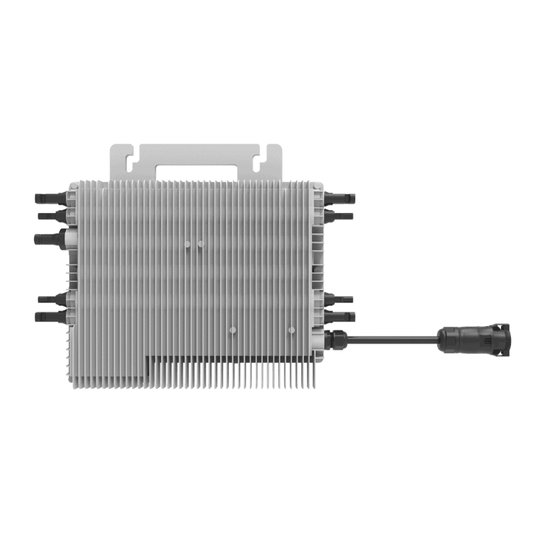 Microinversor MPPT de alta eficiência com 4 estágios para conversão de energia solar, compatível com diversas configurações de painéis solares, garantindo produção de energia otimizada e desempenho confiável em instalações fotovoltaicas.