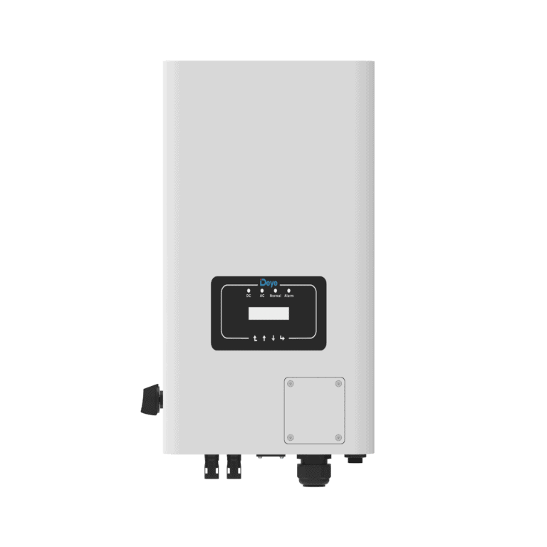 Vysoce účinný solární invertor DEYE s LCD displejem pro správu solární energie a optimalizaci energie. Vhodný pro rezidenční i komerční fotovoltaické instalace.