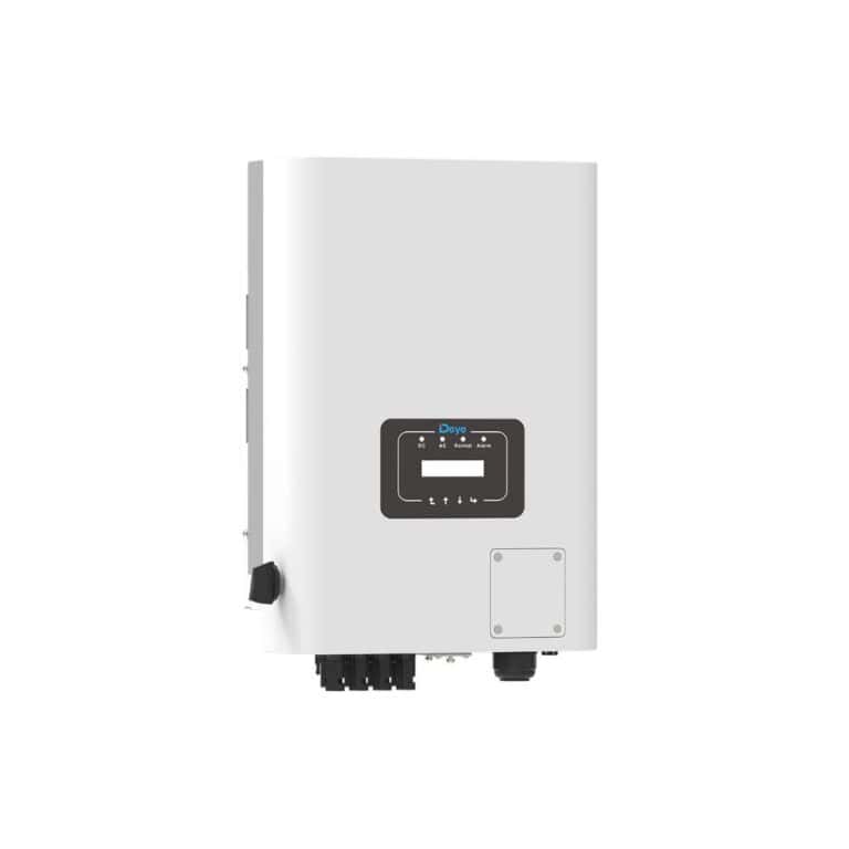Un appareil rectangulaire blanc avec un petit écran, des boutons de commande et des ports de connexion en bas.