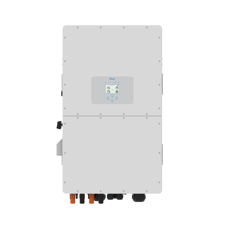 High-efficiency Deye solar inverter for large photovoltaic systems, model SUN-29.9/30/35K-SG01HP3-EU-BM3, designed for optimal energy conversion and reliable performance in solar power installations.